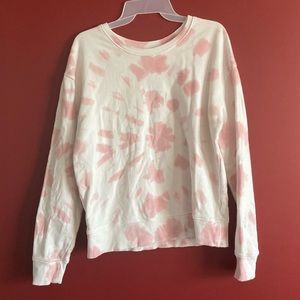 Time and Tru Women’s French Terry acorn Pink Tie Dye Sweatshirt